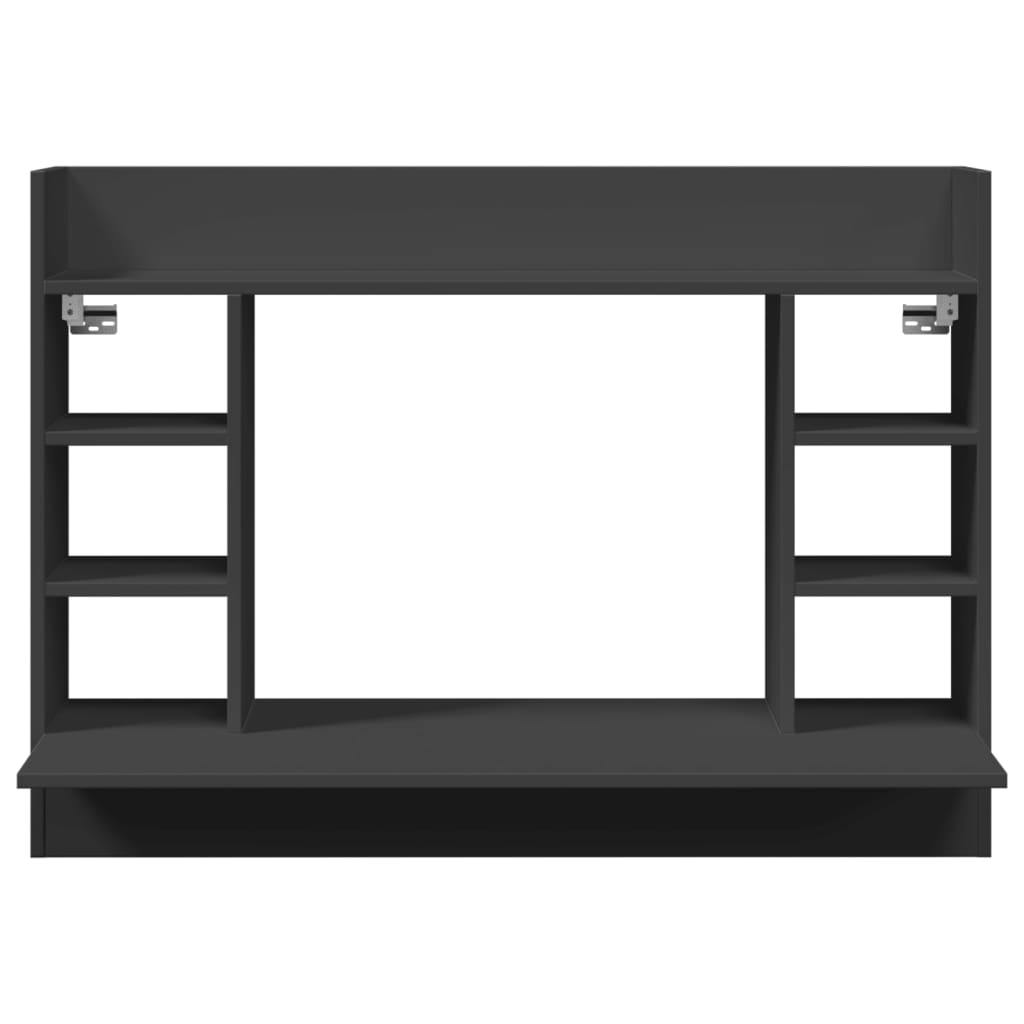 Sieninis rašomasis stalas, juodas, 105x48x75cm, mediena