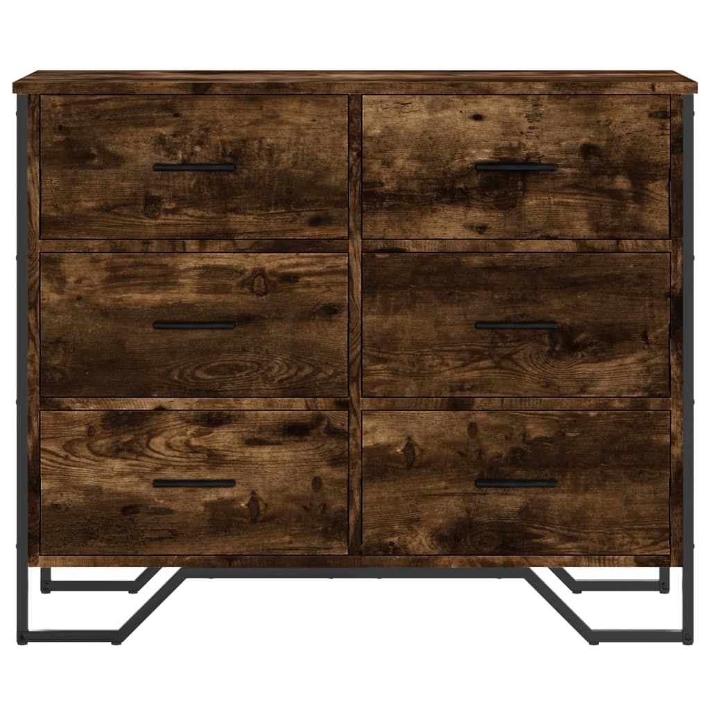 Komoda su stalčiais, dūminio ąžuolo, 91x35,5x74,5cm, mediena