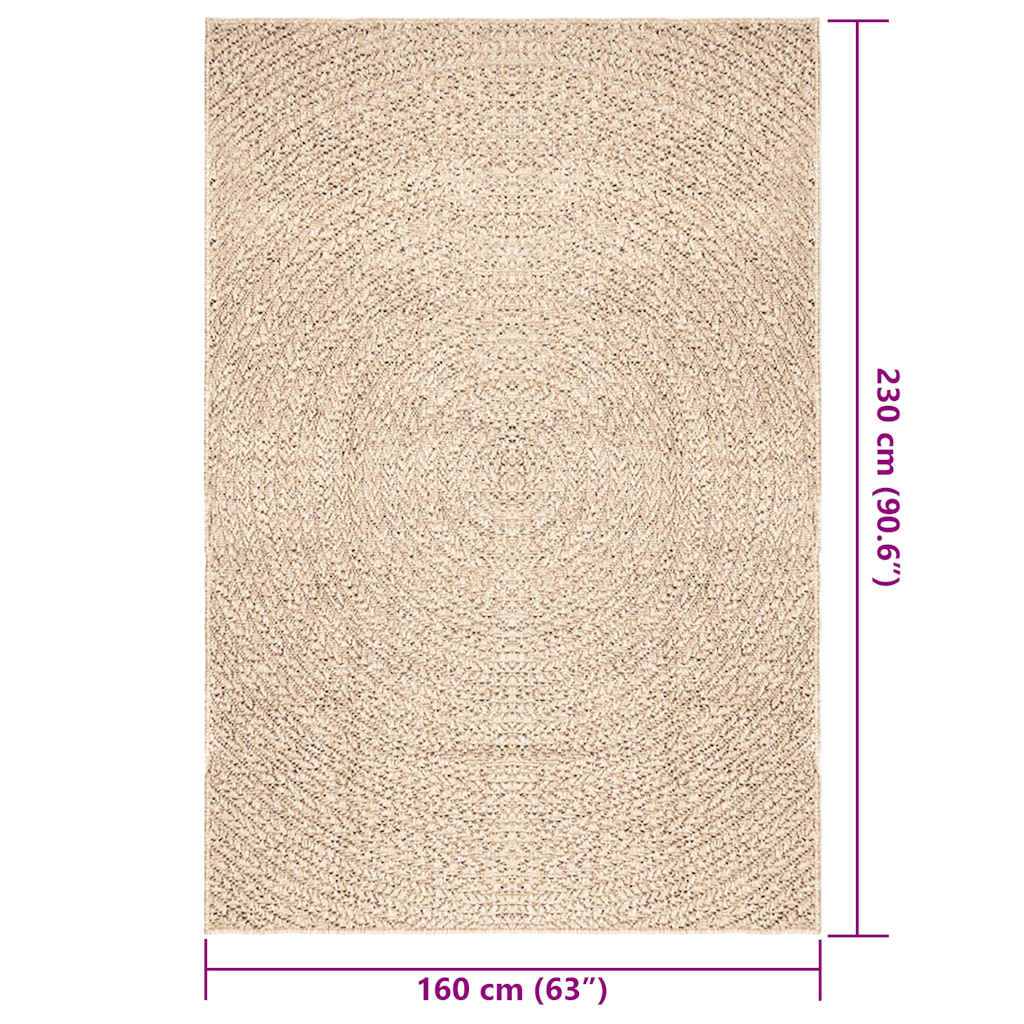 Kilimas ZIZUR, 160x230 cm, džiuto imitacija, vidaus ir lauko