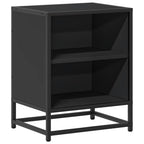 Spintelės prie lovos 2 vnt Juodos 40x31x50cm Mediena ir metalas