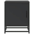 Spintelės prie lovos 2 vnt Juodos 40x31x50cm Mediena ir metalas