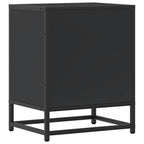 Spintelės prie lovos 2 vnt Juodos 40x31x50cm Mediena ir metalas
