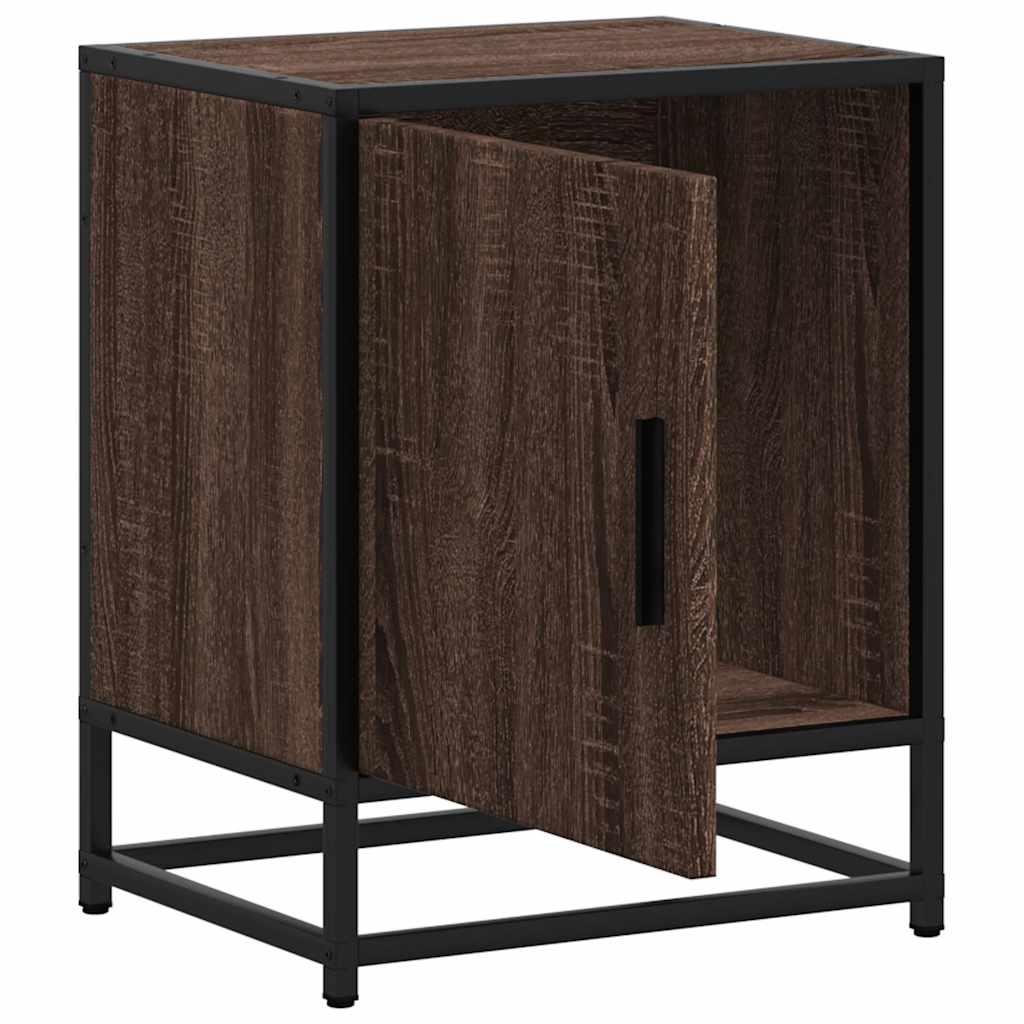 Spintelės prie lovos 2 vnt Rudas ąžuolas Mediena ir metalas