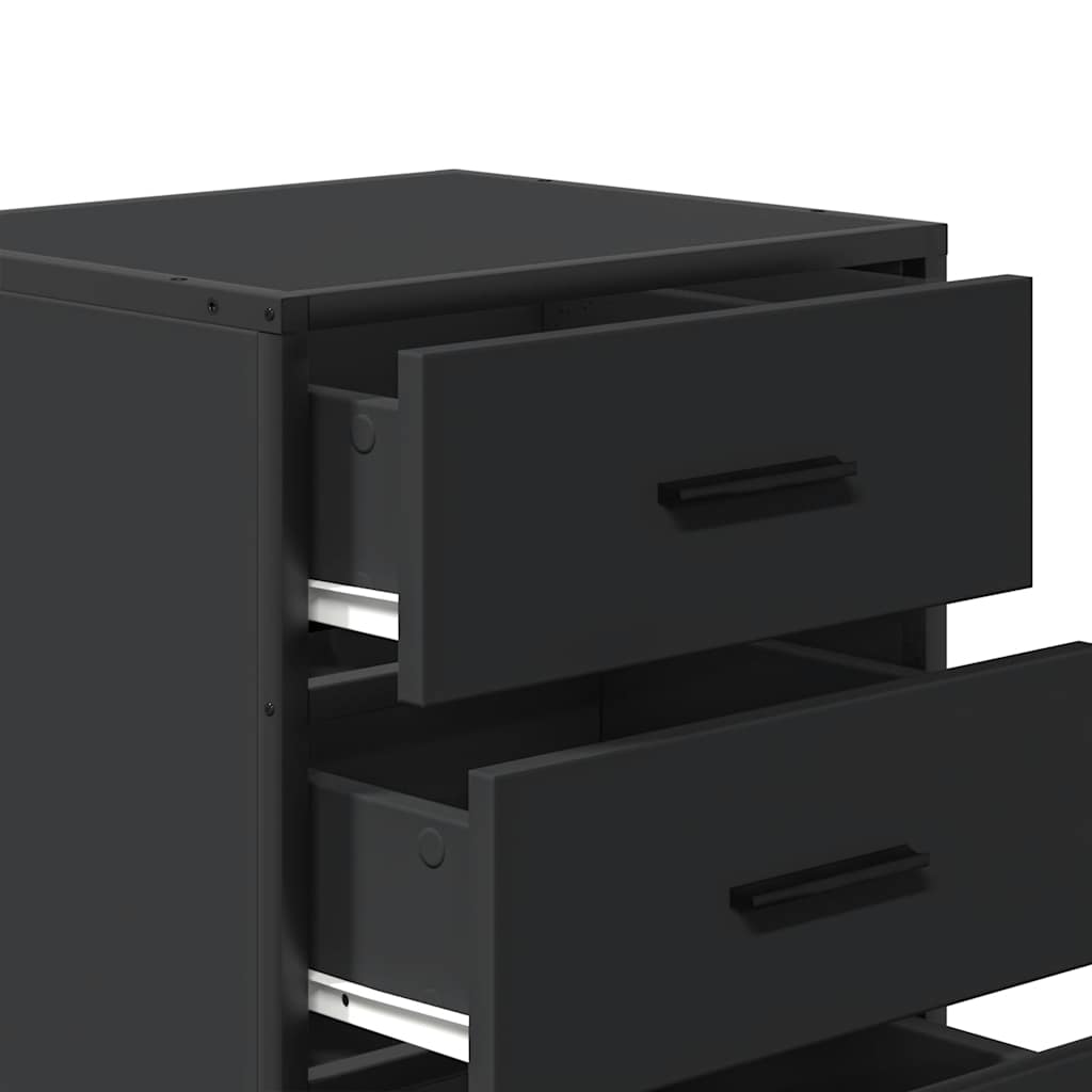 naktinė spintelė juoda 40x34,5x60cm dirbtinė mediena ir metalas