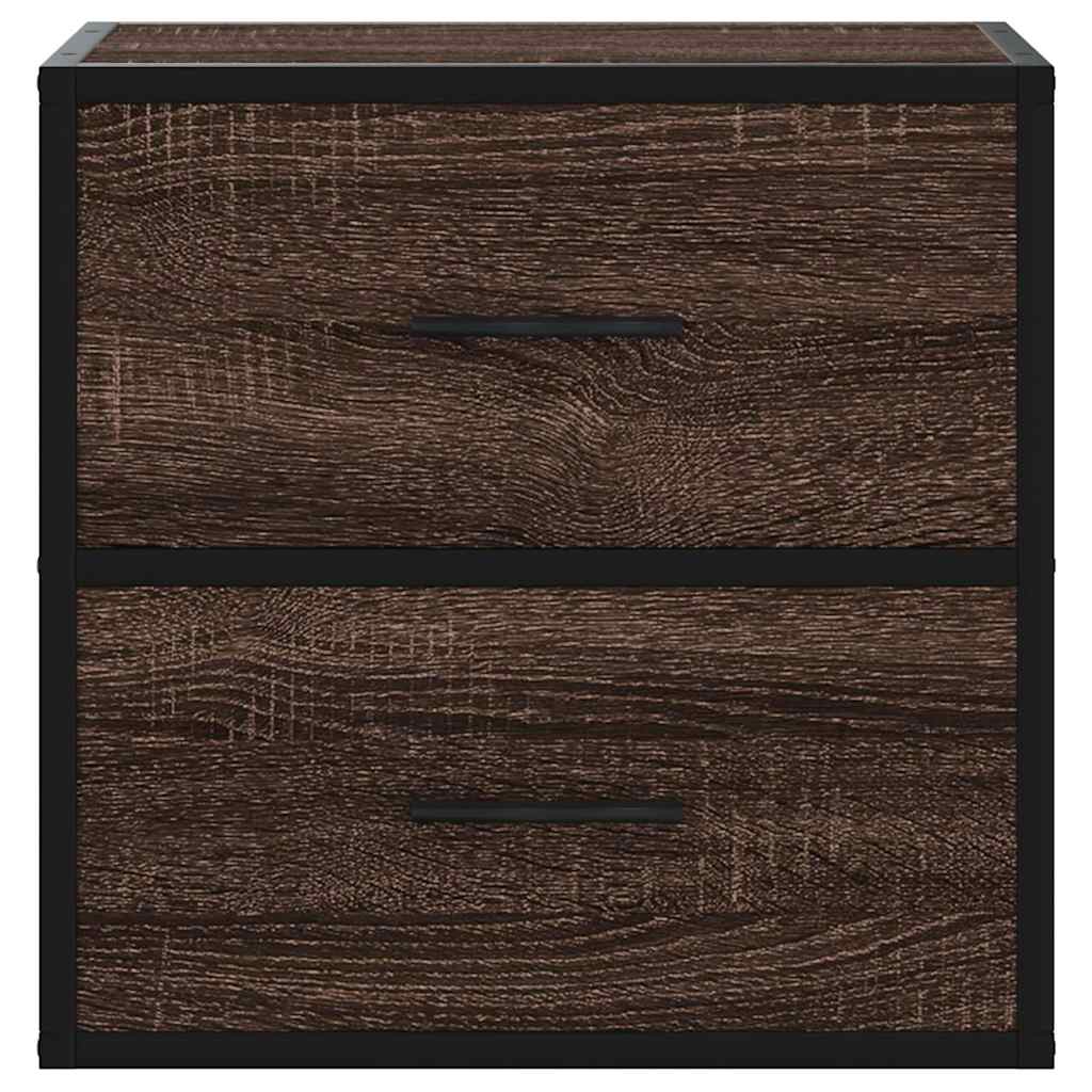 Sieninės naktinės spintelės, 2vnt., ruda ąžuolo, 40x31x39,5 cm