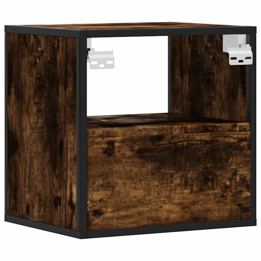 Sieninės naktinės spintelės, 2vnt., dūminio, 40x31x39,5 cm