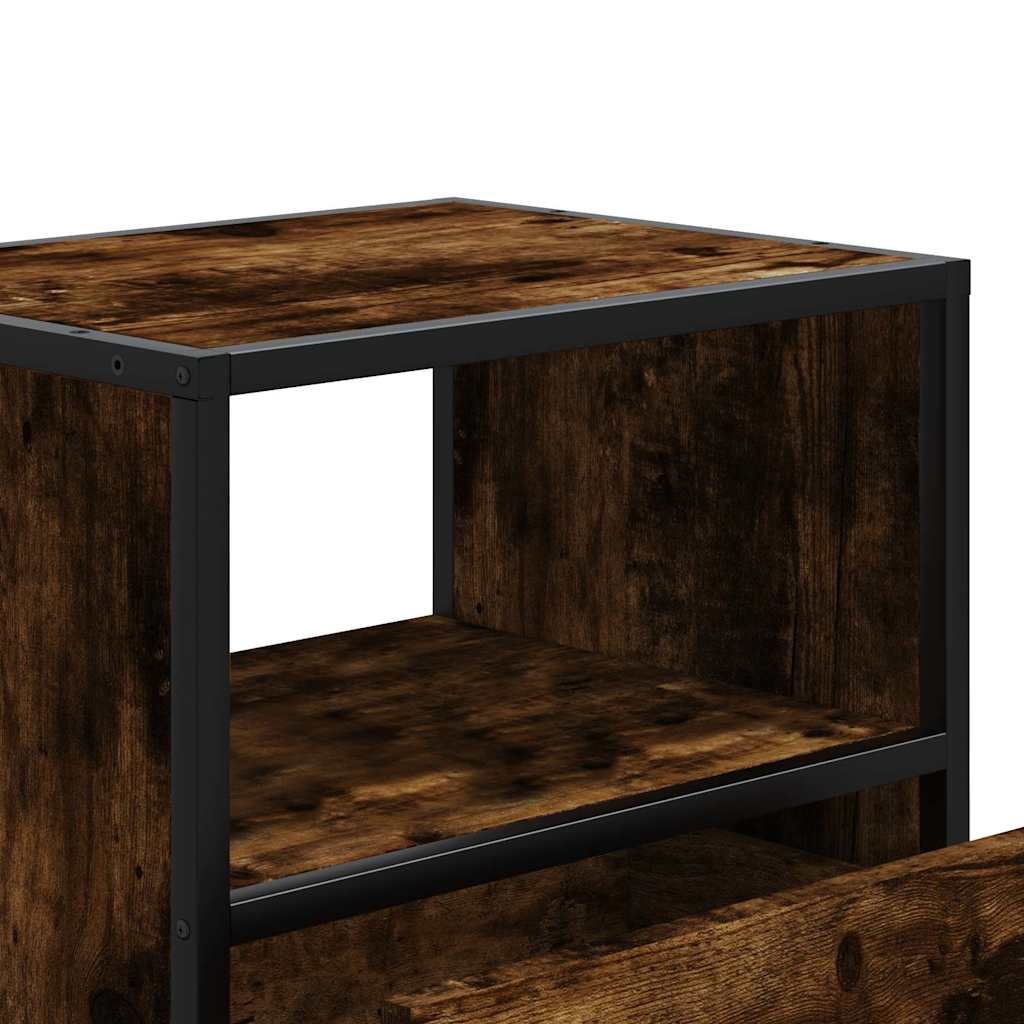 Sieninės naktinės spintelės, 2vnt., dūminio, 40x31x39,5 cm