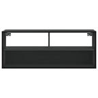 Televizoriaus spintelė, juoda, 100x31x39,5cm, mediena/metalas
