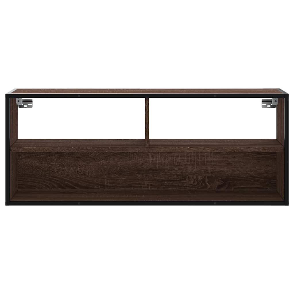 Televizoriaus spintelė, ruda, 100x31x39,5cm, mediena/metalas