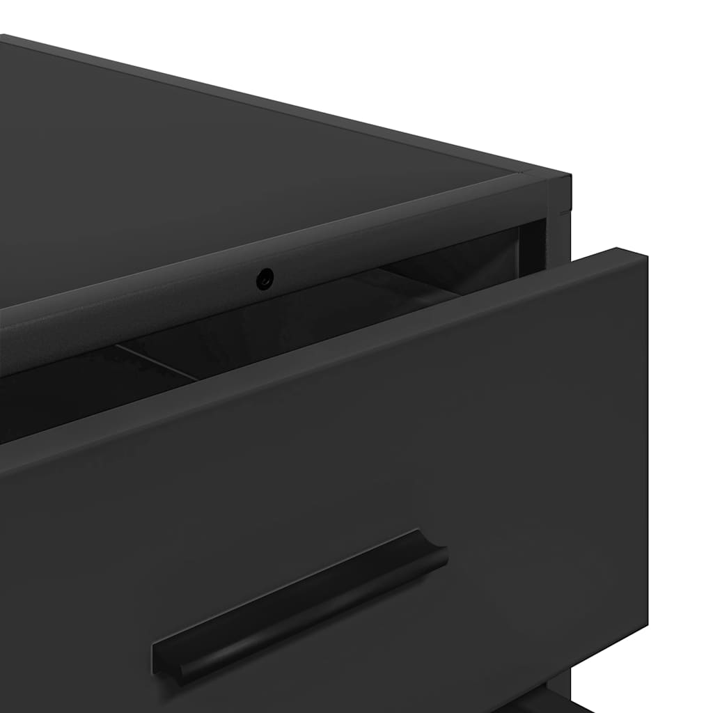 Stalčių spintelė Juoda 70x41x56 cm Inžinierinė mediena