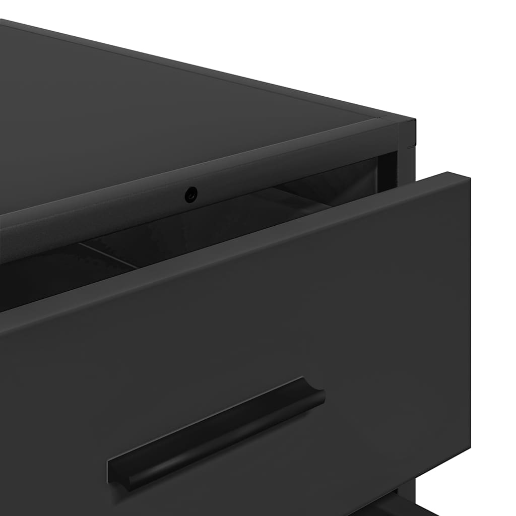 Stalčių spintelė Juoda 70x41x70 cm Inžinierinė mediena