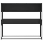 konsolinis stalas juodas 90x35x80 cm inžinierinis medis
