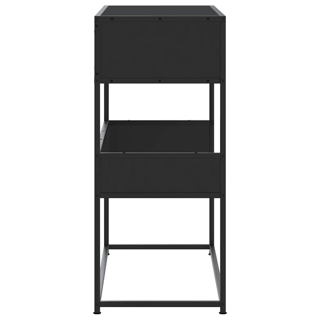 konsolinis stalas juodas 90x35x80 cm inžinierinis medis