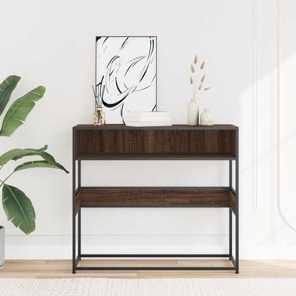 Konsolinis staliukas, rudas ąžuolo, 90x35x80cm, mediena