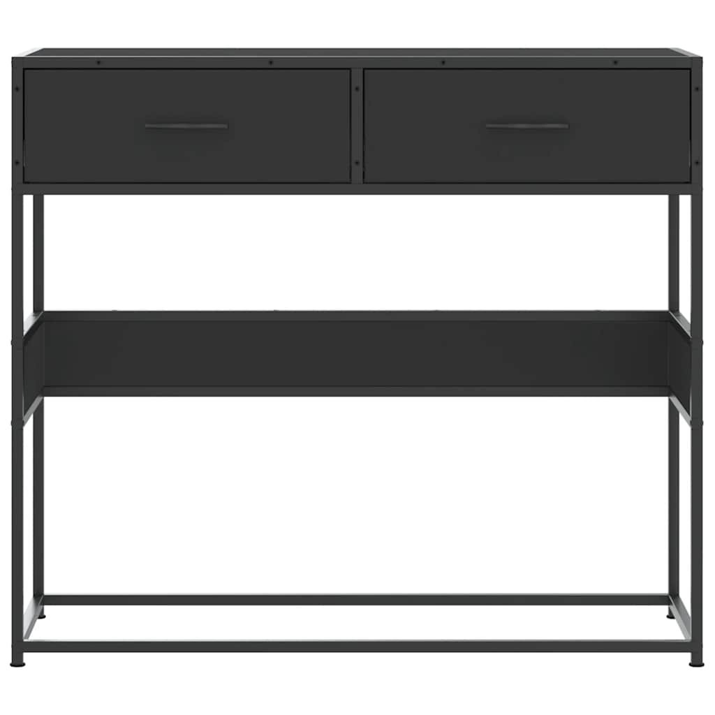 konsolinis stalas juodas 90x35x80 cm inžinierinis medis