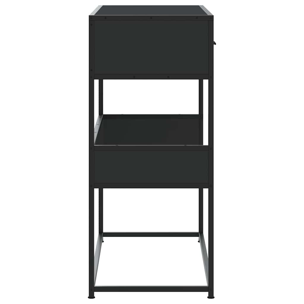 konsolinis stalas juodas 90x35x80 cm inžinierinis medis