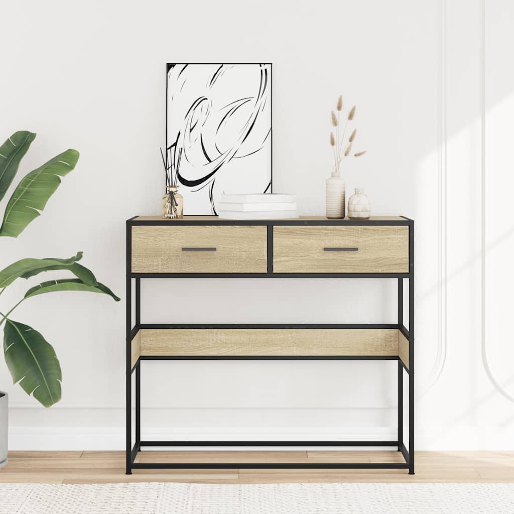 Konsolinis staliukas, ąžuolo, 90x35x80cm, apdirbta mediena