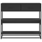 konsolinis stalas juodas 90x35x80 cm inžinierinis medis