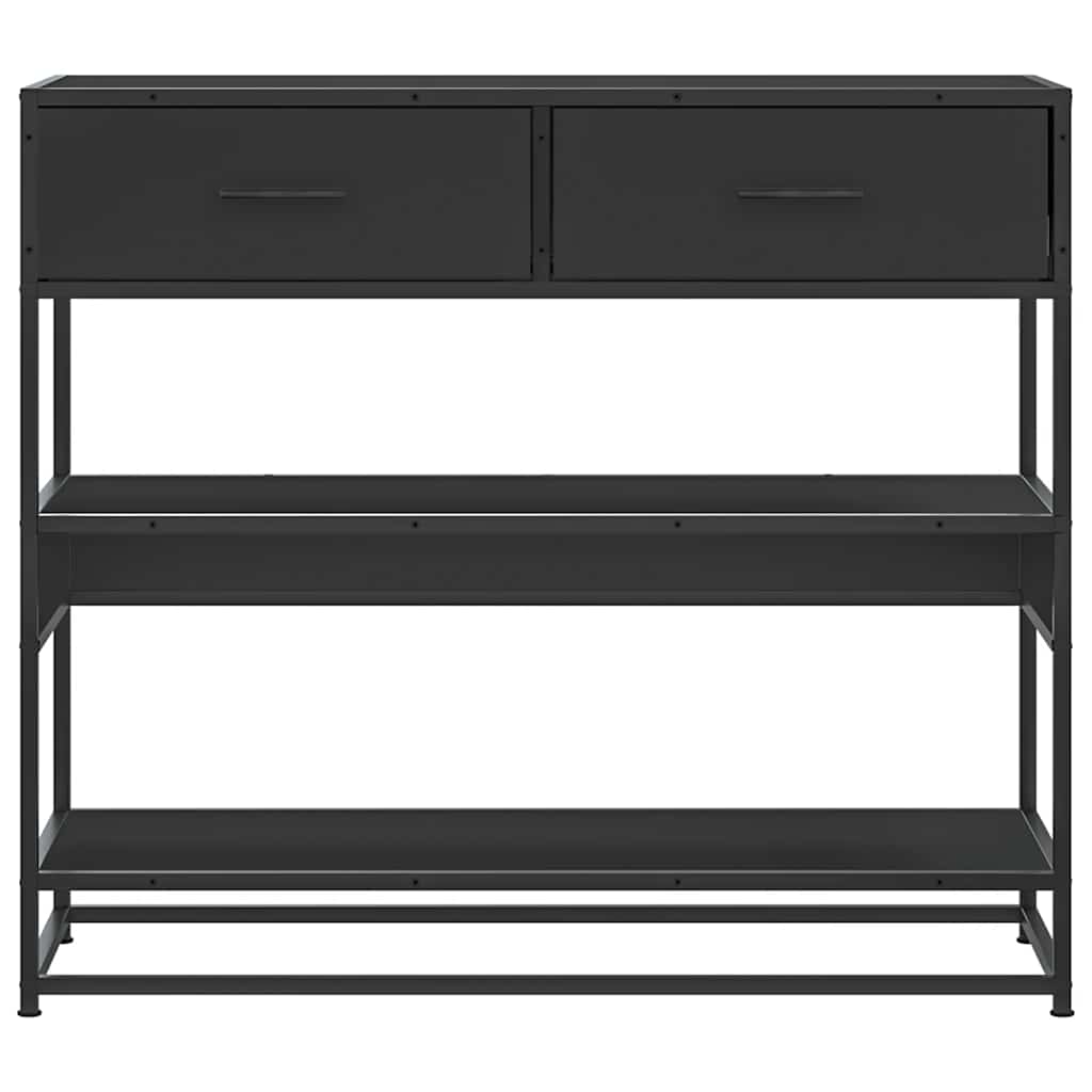 konsolinis stalas juodas 90x35x80 cm inžinierinis medis
