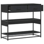 konsolinis stalas juodas 90x35x80 cm inžinierinis medis