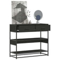 konsolinis stalas juodas 90x35x80 cm inžinierinis medis