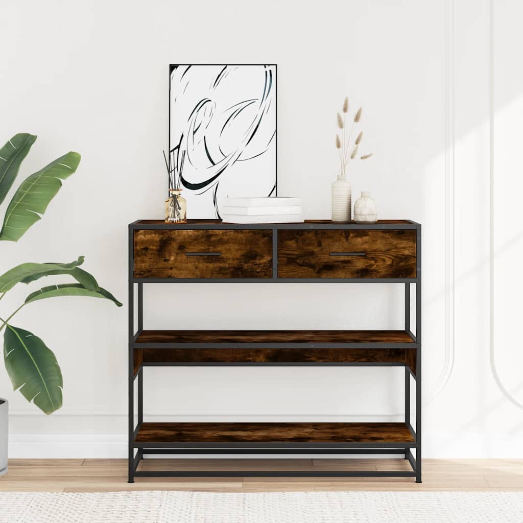 Konsolinis staliukas, dūminio ąžuolo, 90x35x80cm, mediena