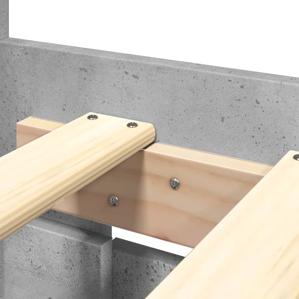 Lovos rėmas su galvūgaliu, betono, 180x200cm, apdirbta mediena