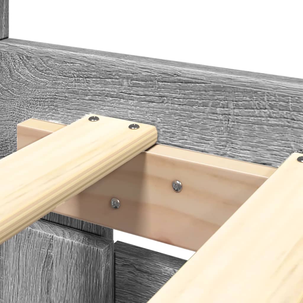 Lovos rėmas su galvūgaliu, pilkas ąžuolo, 160x200cm, mediena