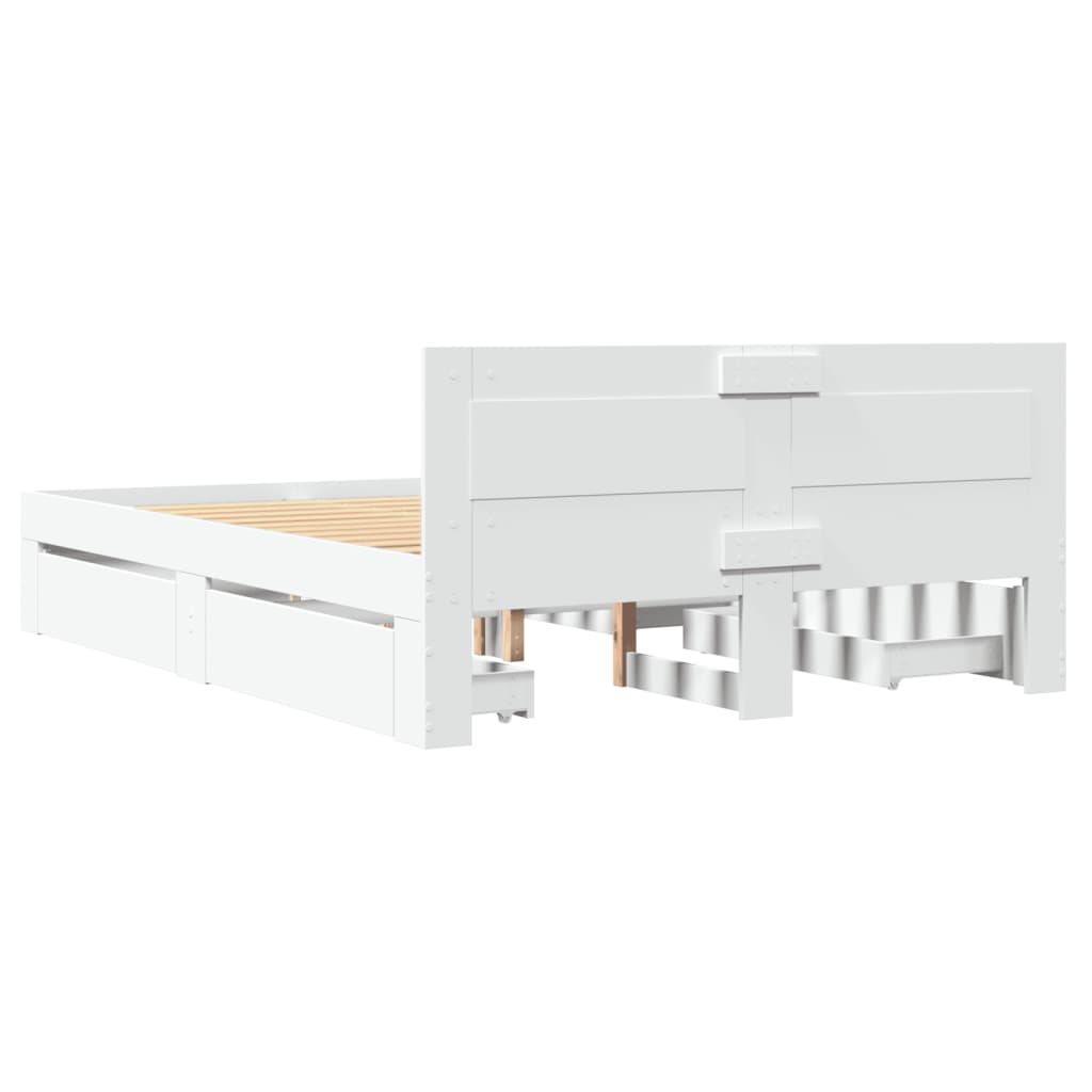 Lovos rėmas su galvūgaliu be čiužinio, baltas, 120x200cm