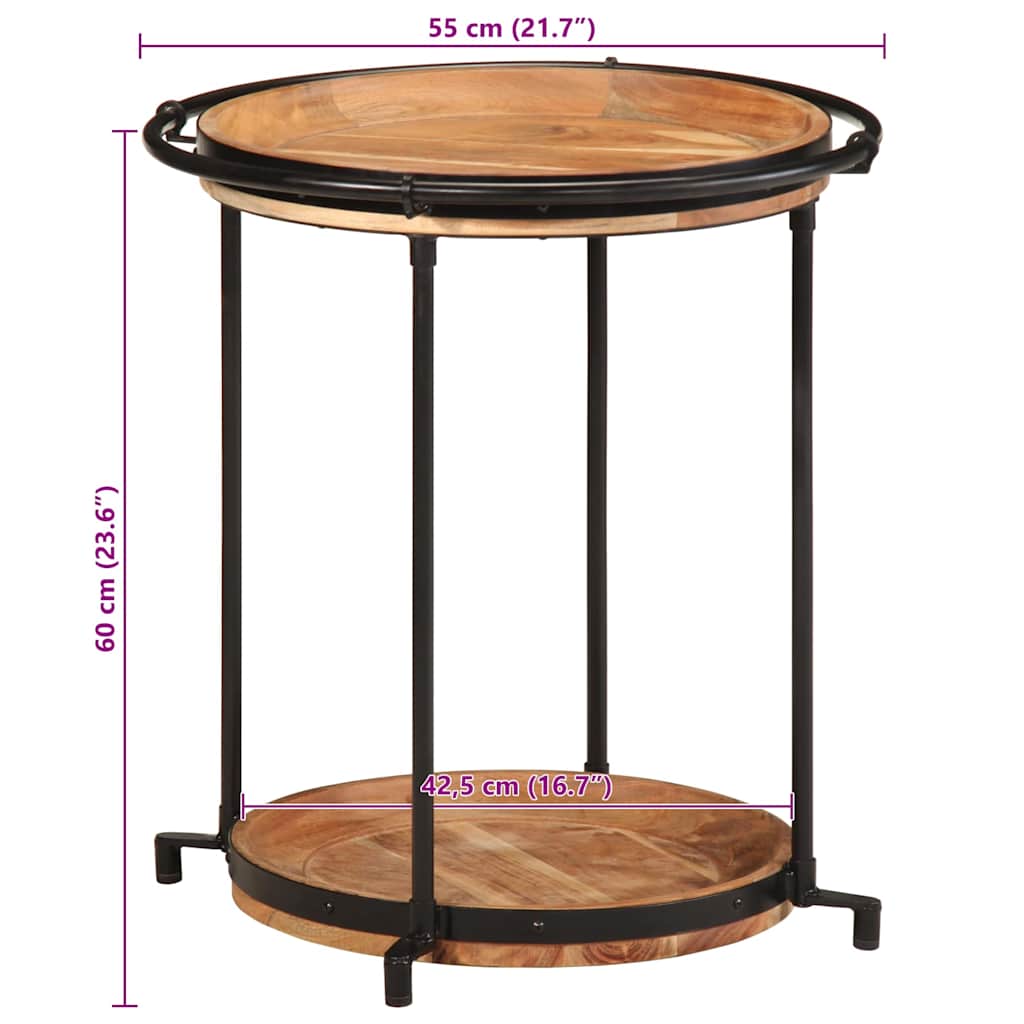 šoninis staliukas Ø55x60 cm Akacijos masyvo