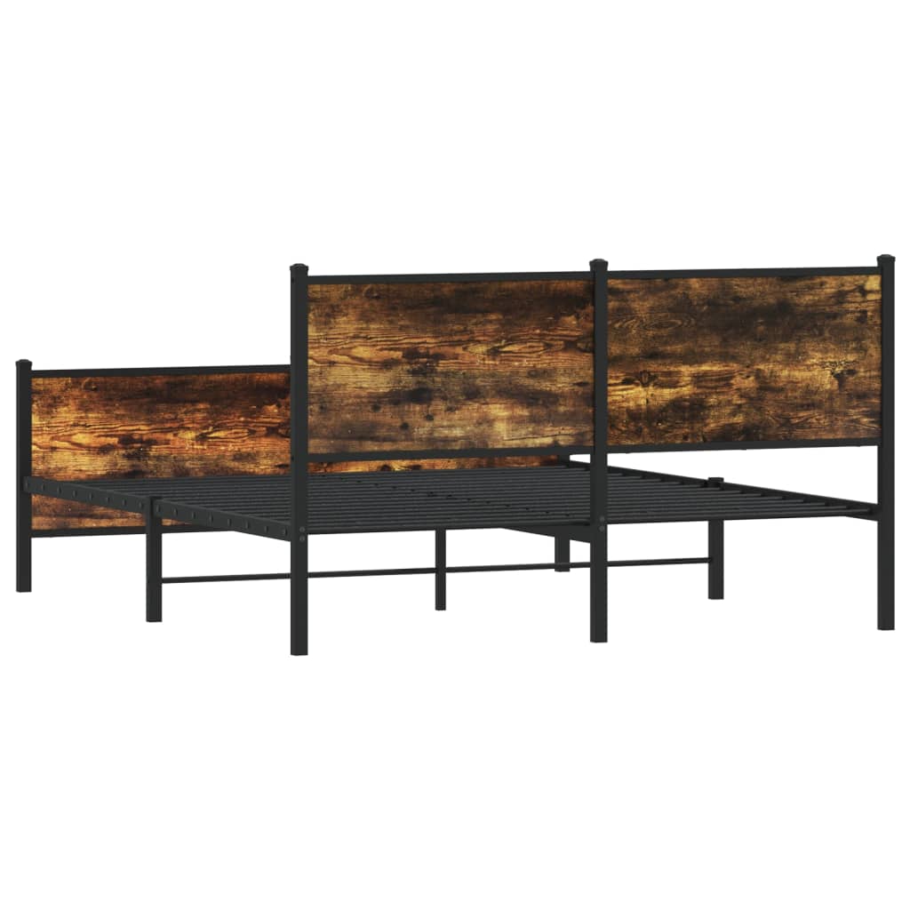 Lovos rėmas be čiužinio, dūminio ąžuolo, 140x200cm, metalas
