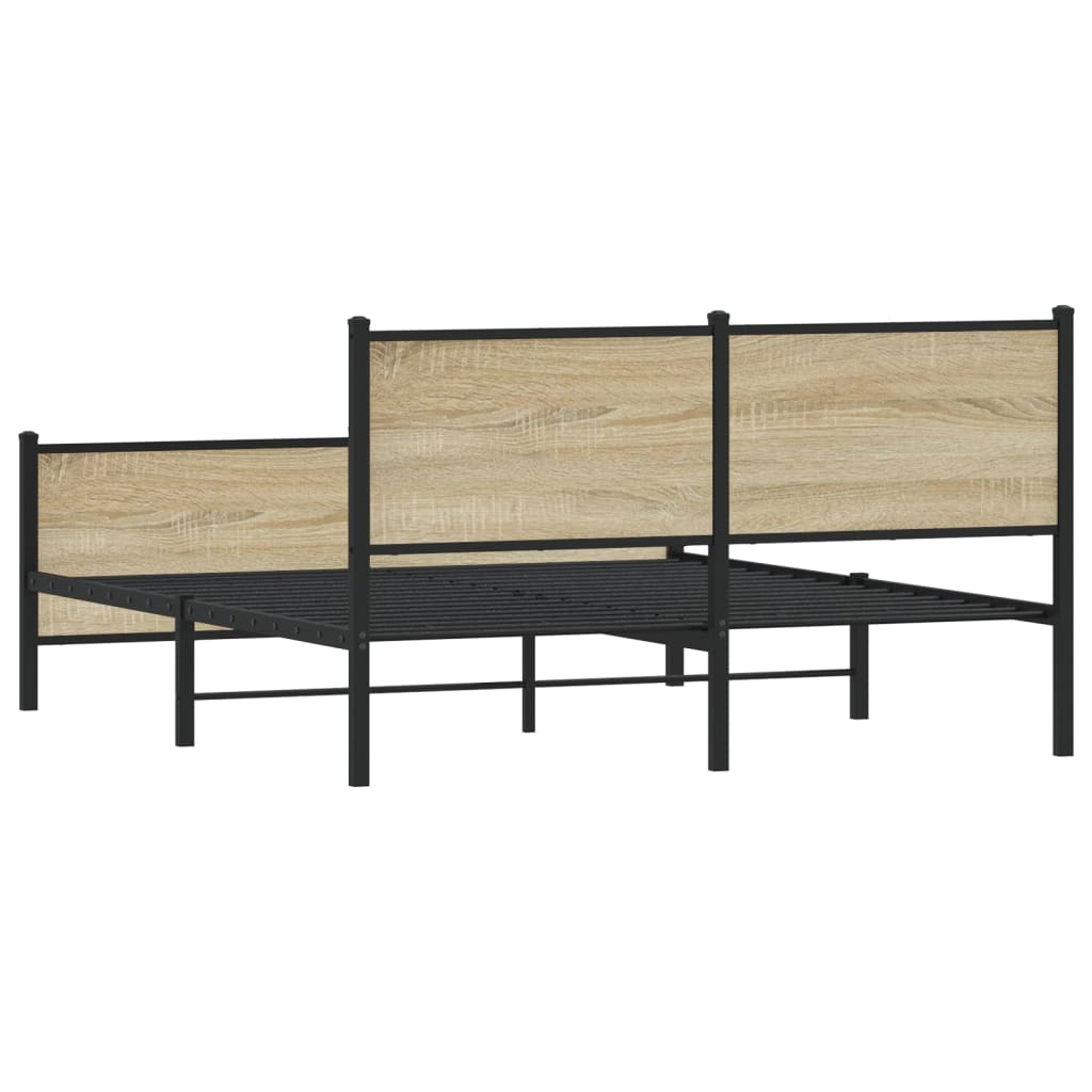 Lovos rėmas be čiužinio, sonoma ąžuolo, 140x200cm, metalas