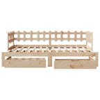 Lova su ištraukiama dalimi/stalčiais be čiužinio, 80x200 cm