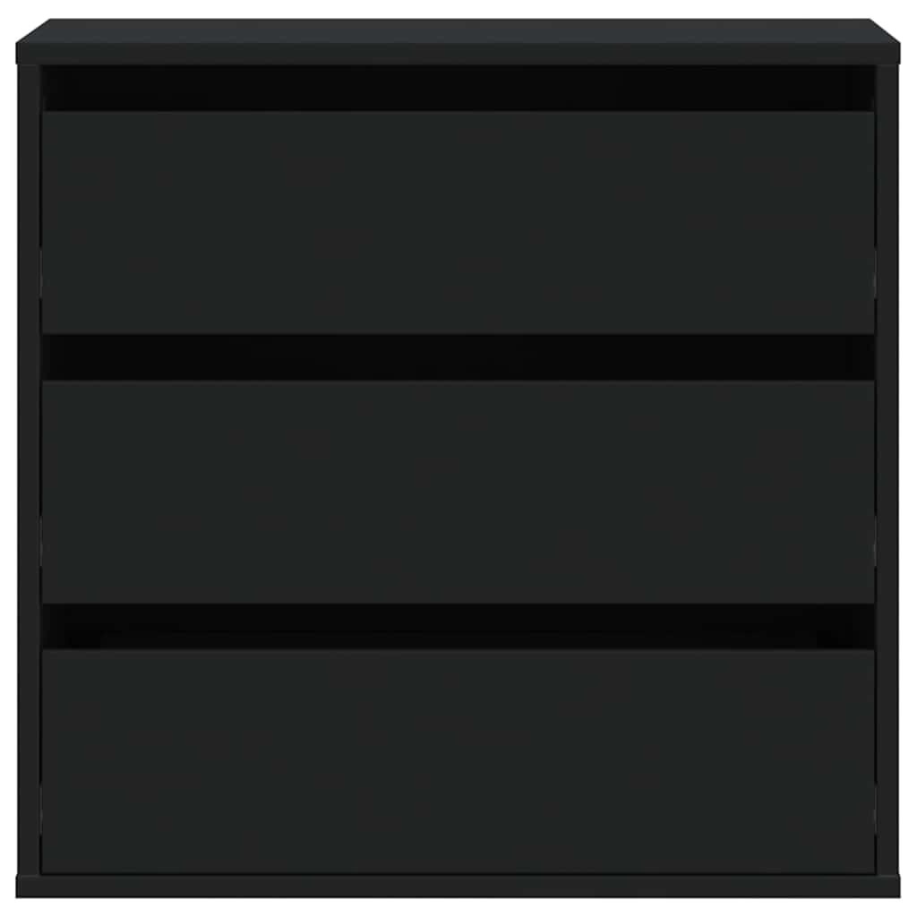 Kampinė komoda su stalčiais, juoda, 60x41x58cm, mediena