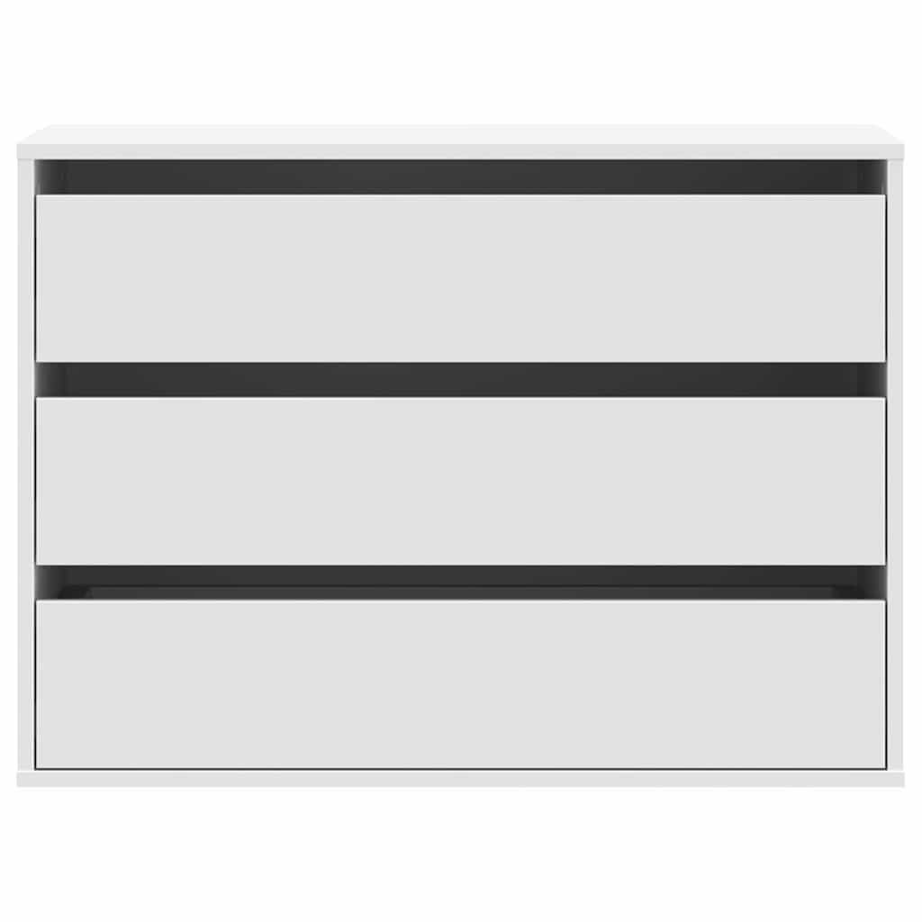 Kampinė komoda su stalčiais, balta, 80x41x58cm, mediena