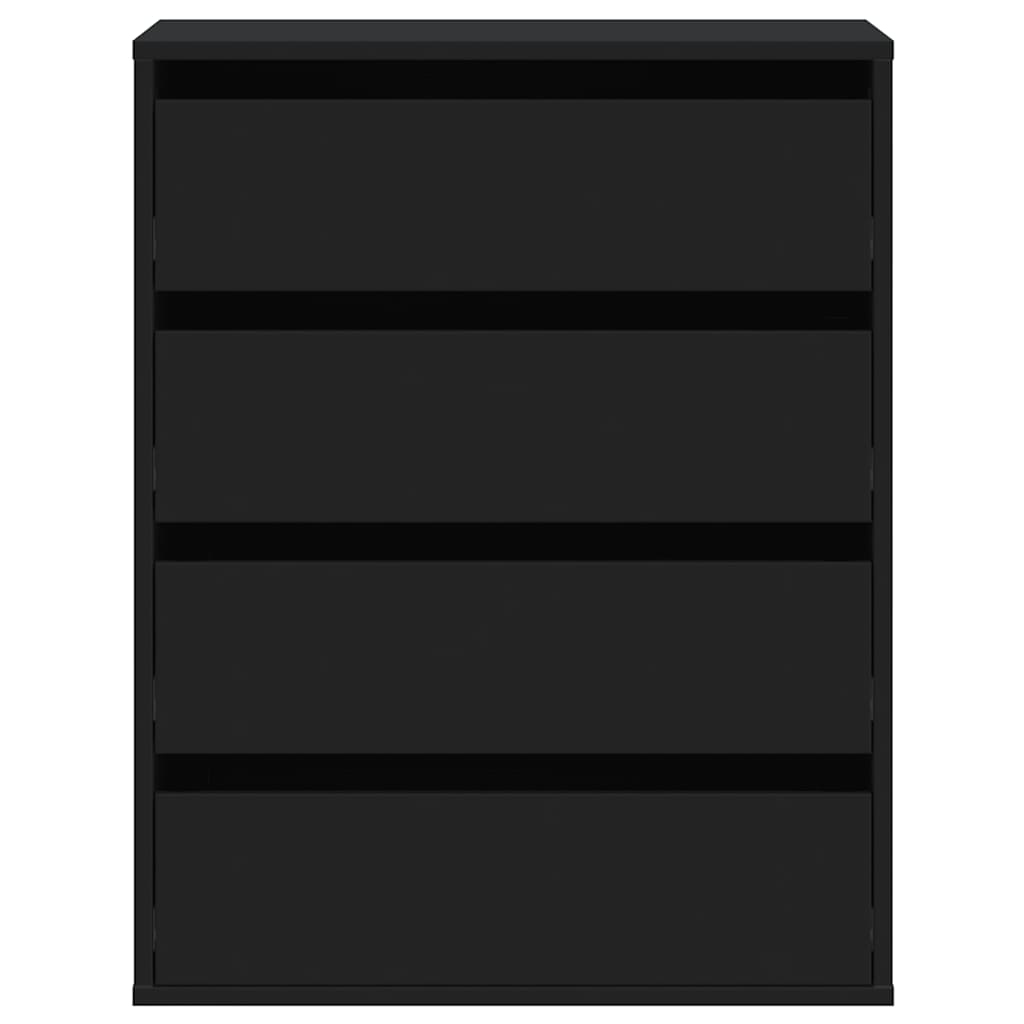 Kampinė komoda su stalčiais, juoda, 60x41x76cm, mediena