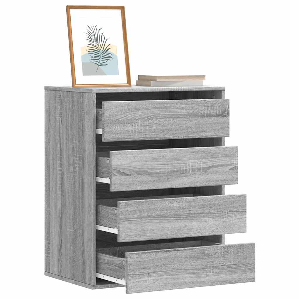 Kampinė komoda su stalčiais, pilka, 60x41x76cm, mediena