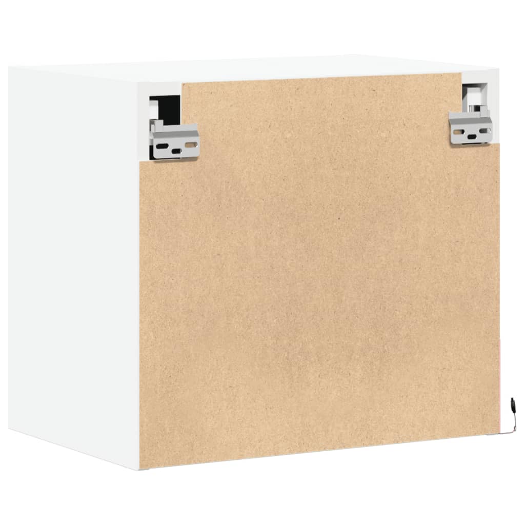 Sieninės naktinės spintelės su LED, 2vnt., baltos