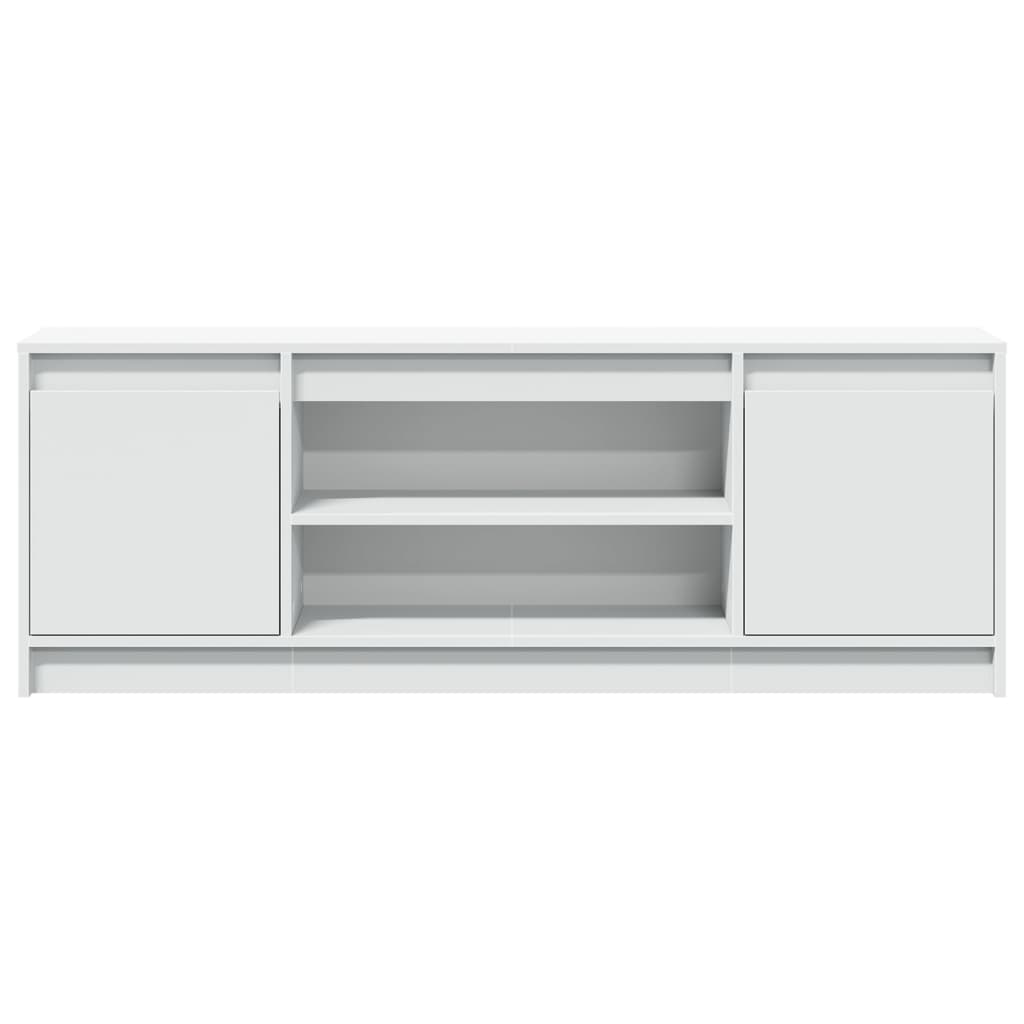 Televizoriaus spintelė su LED, balta, 139,5x34x50cm, mediena
