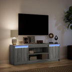 Televizoriaus spintelė su LED, pilka, 139,5x34x50cm, mediena