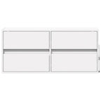 Sieninė TV spintelė su LED lemputėmis, balta, 100x31x45cm