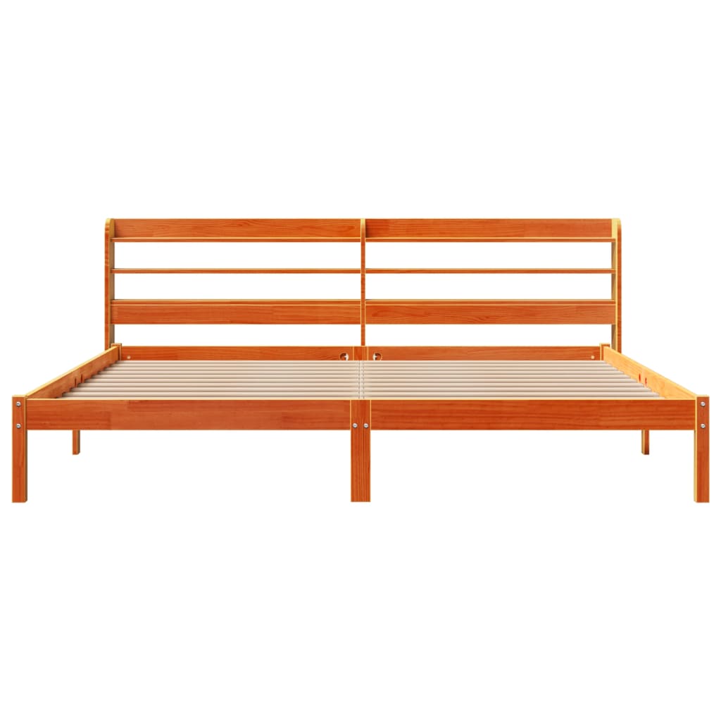 Lovos rėmas su galvūgaliu, vaško rudas, 200x200cm, pušis