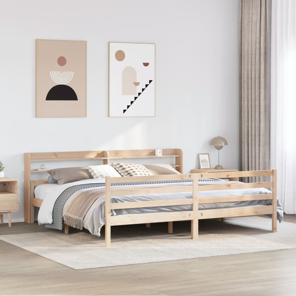 Lovos rėmas su galvūgaliu, 200x200cm, pušies medienos masyvas