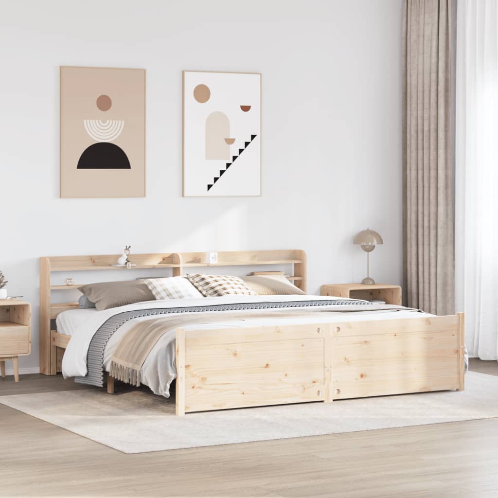 Lovos rėmas su galvūgaliu, 200x200cm, pušies medienos masyvas