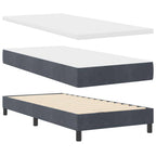 Spyruoklinė Lova su Čiužiniu Tamsiai pilka 90 x 190 cm audinys