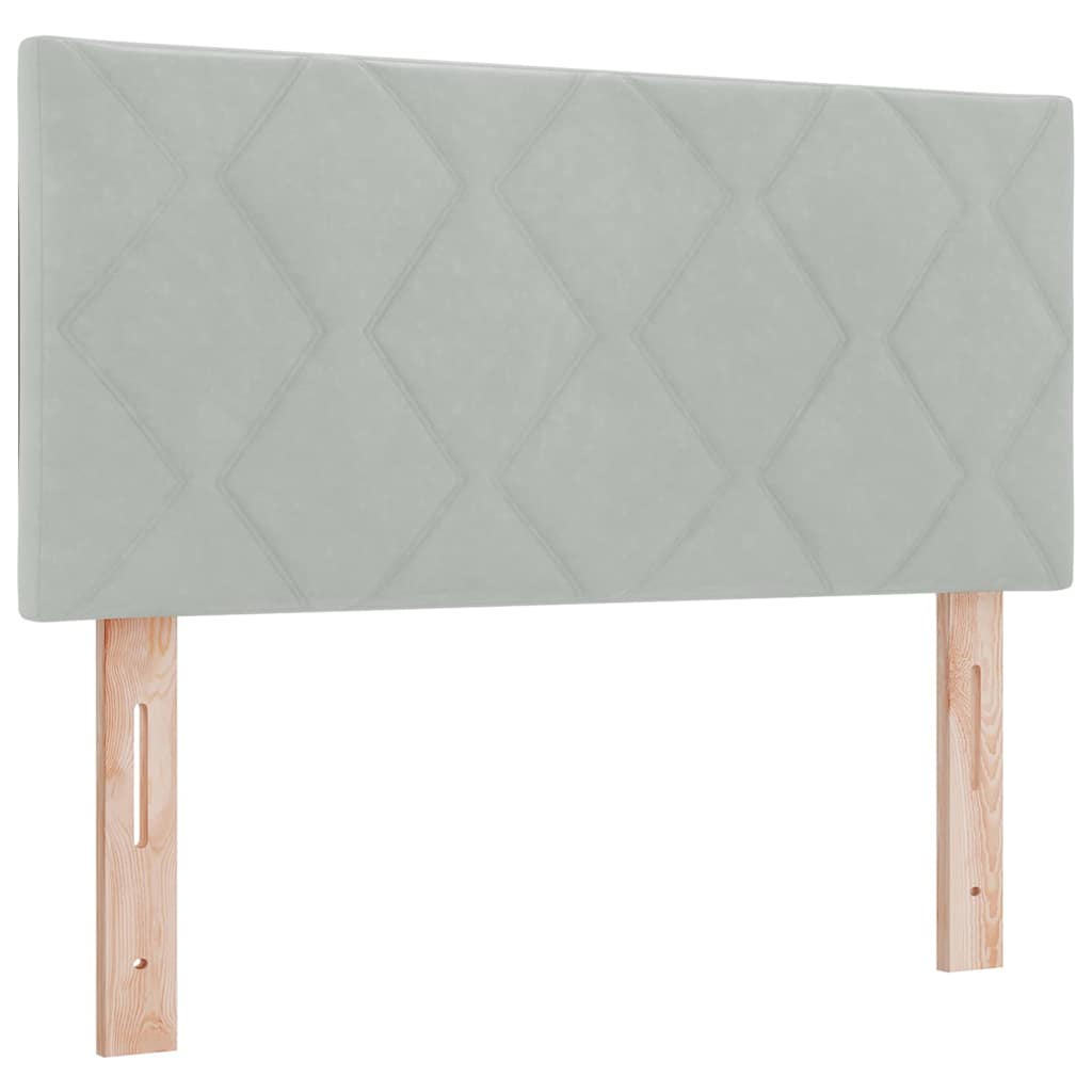 Spyruoklinė Lova su Čiužiniu Šviesiai pilka 90 x 200 cm audinys