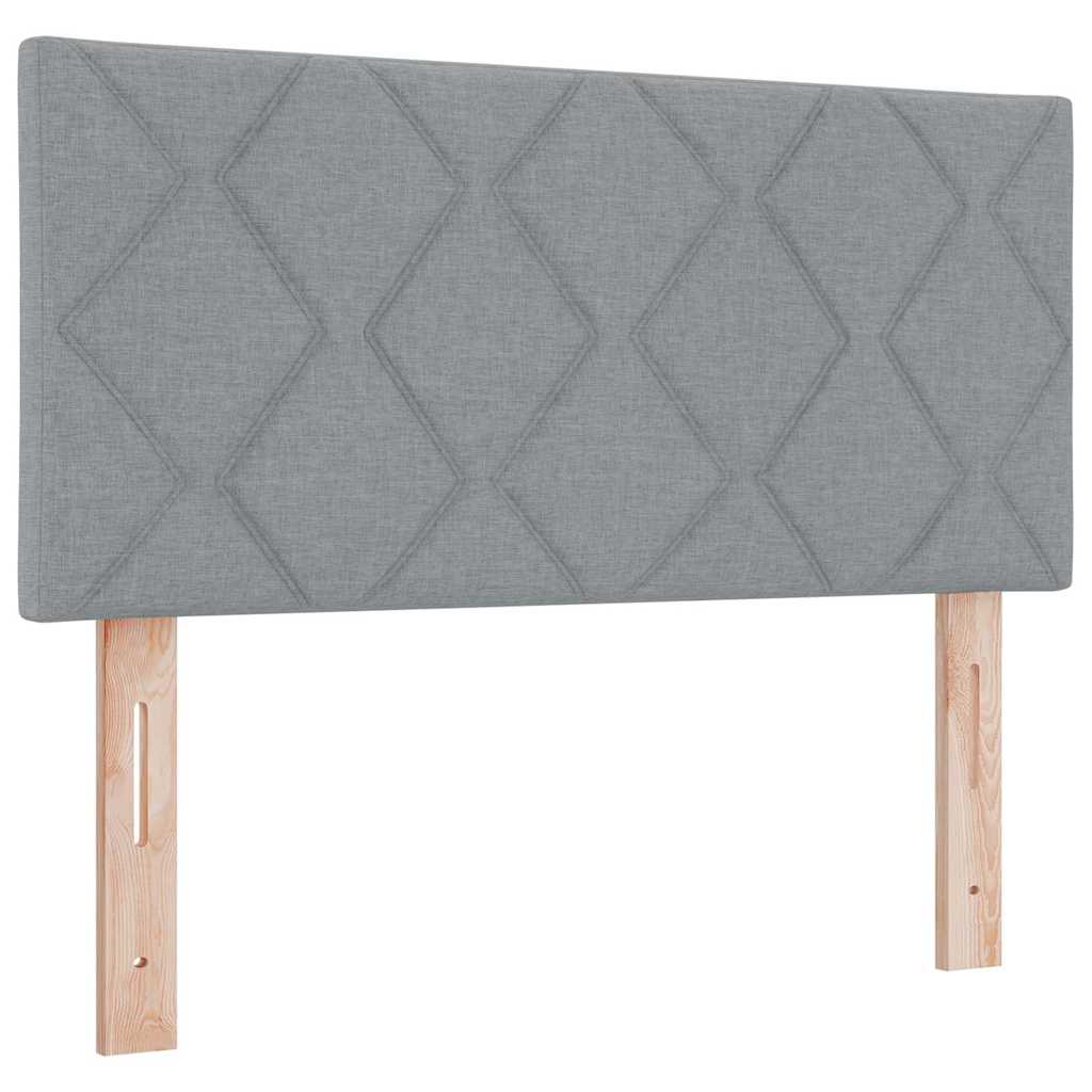 Spyruoklinė Lova su Čiužiniu Kreminė 90x200 cm Šviesiai pilka