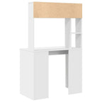 Stalas su lentyna Balta 91 x 50 x 149 cm Apdirbta mediena