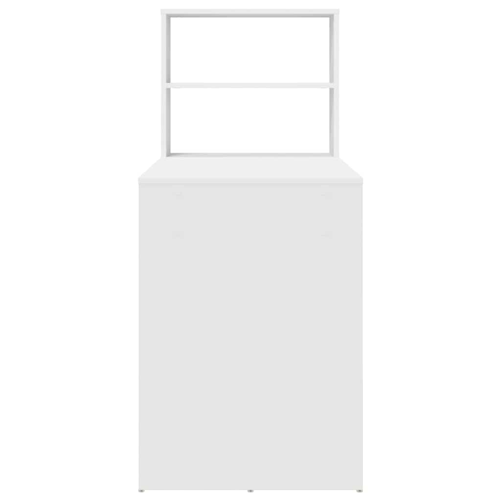 Stalas su lentyna Balta 113 x 54 x 120 cm Apdirbta mediena