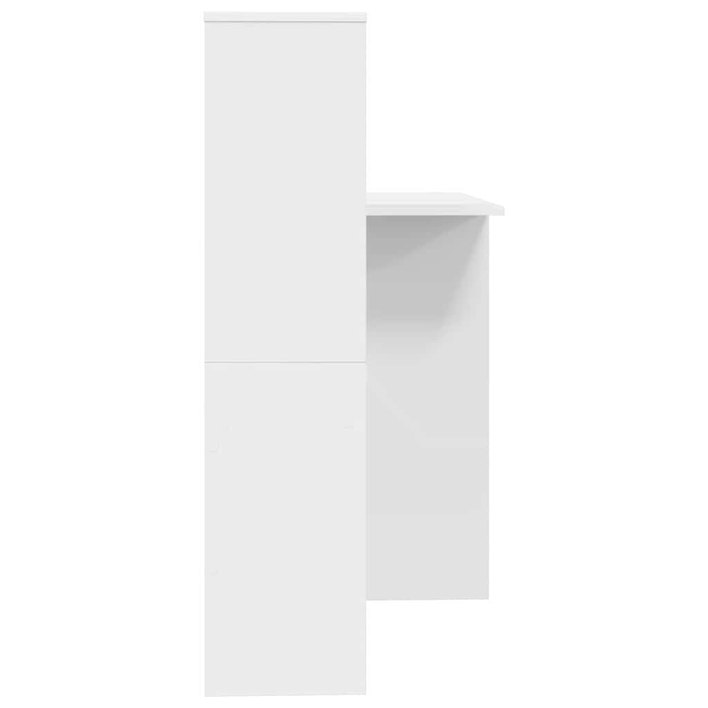 Stalas su lentyna Balta 131,5 x 50 x 106,5 cm Apdirbta mediena